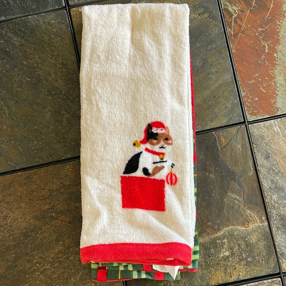 Christmas Kitty Hand Towel Set (2 Towels)